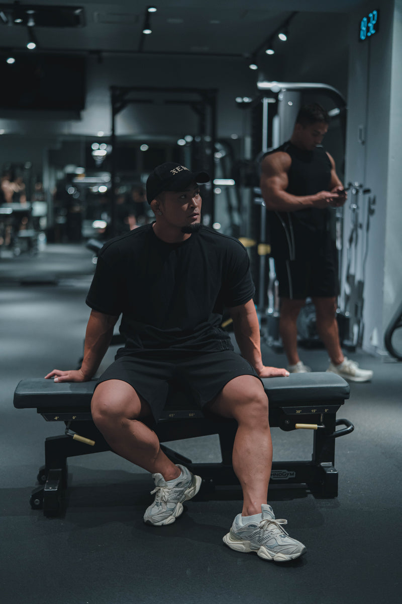 XENO PIPING DOUBLE KNIT SHORTS BLACK x BLACK
