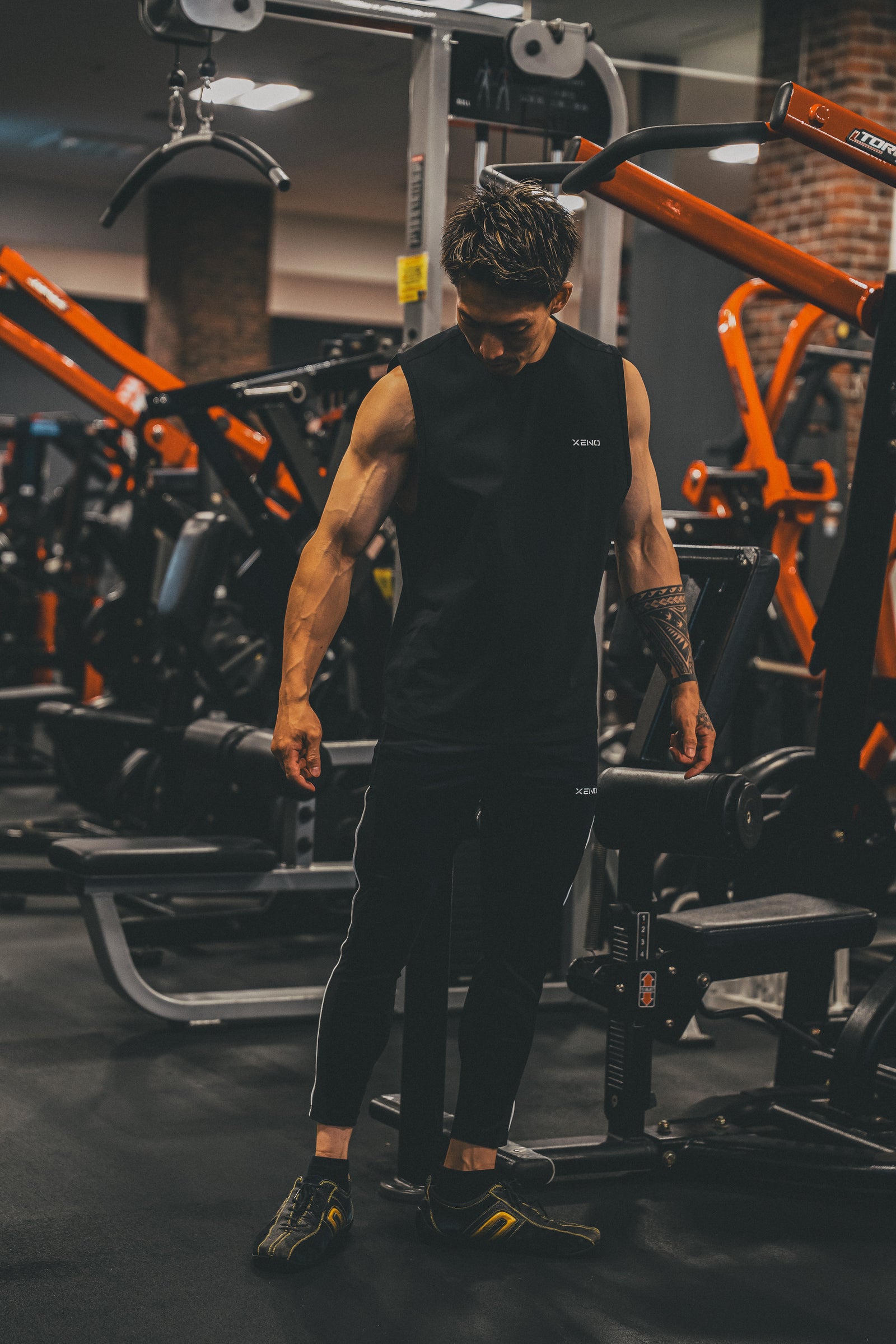 XENO SIDELINE ACTIVE LEGGINGS BLACK x WHITE