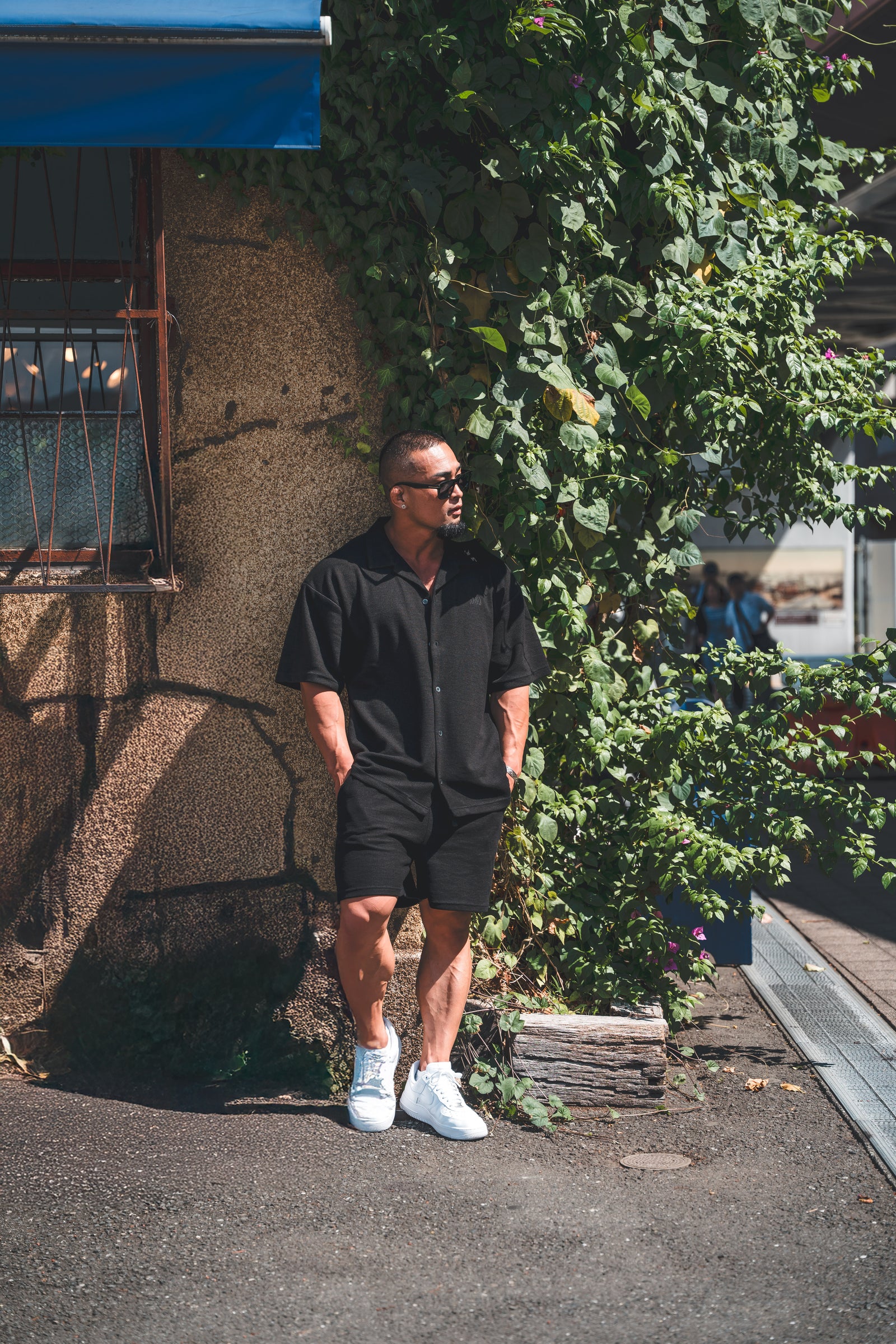 XENO WAFFLE RELAXED SHIRTS BLACK