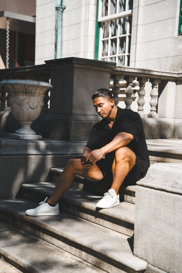 XENO WAFFLE RELAXED SHIRTS BLACK
