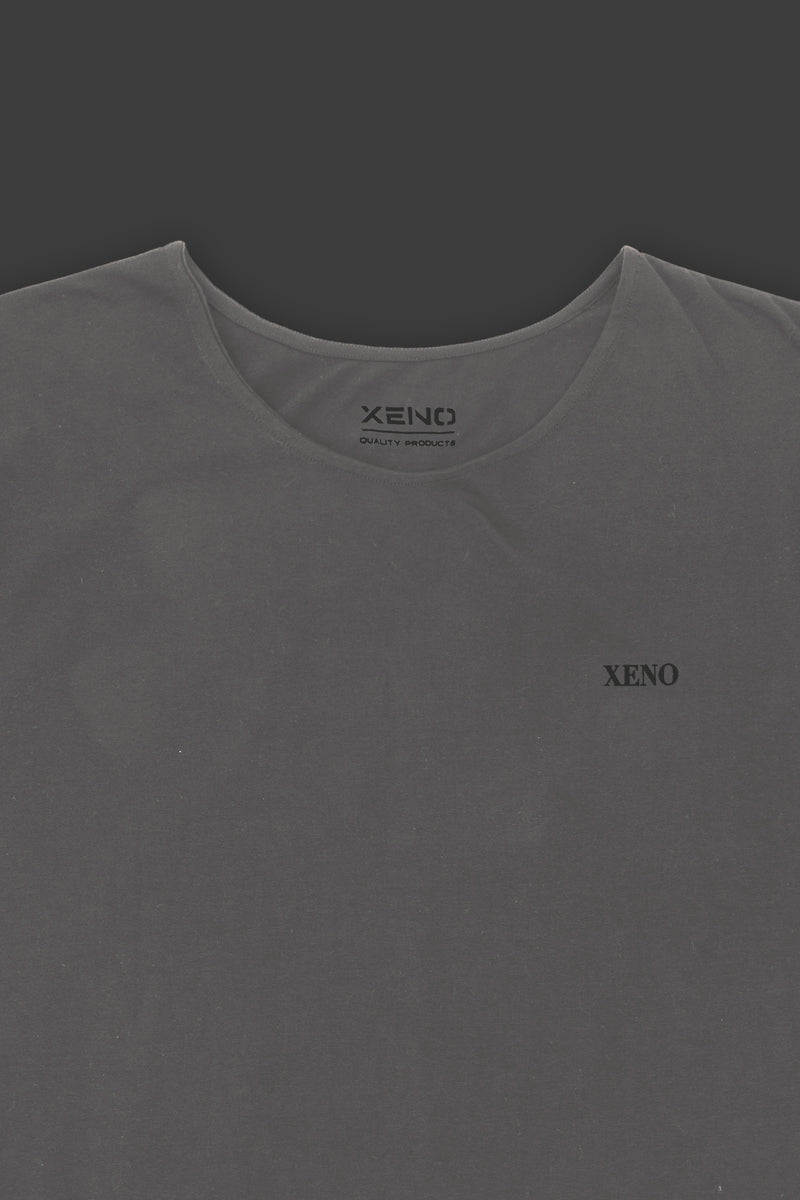 XENO WIDE NECK T-SHIRT CHARCOAL