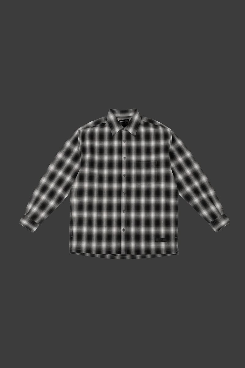 XENO OVERSIZED OMBRE CHECK SHIRTS BLACK