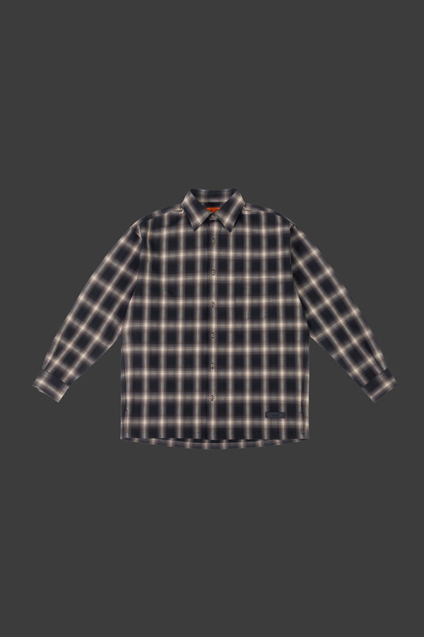 XENO OVERSIZED OMBRE CHECK SHIRTS BROWN