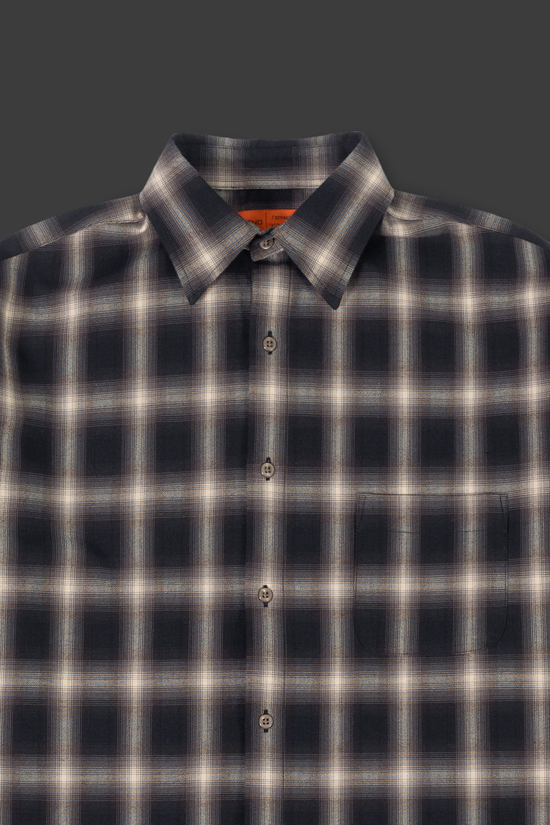 XENO OVERSIZED OMBRE CHECK SHIRTS BROWN