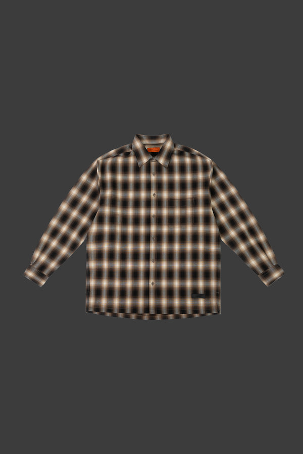 XENO OVERSIZED OMBRE CHECK SHIRTS YELLOW