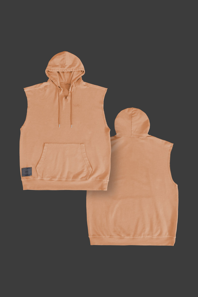 XENO PIGMENT DYED TANK HOODIE FADED ORANGE