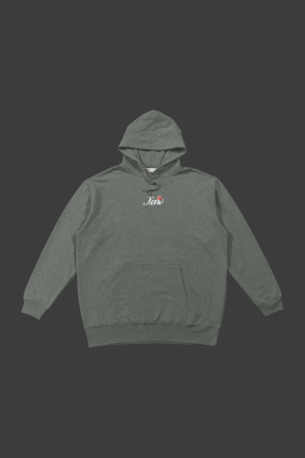 XENO ROSE EMBROIDERY HOODIE Stone Gray