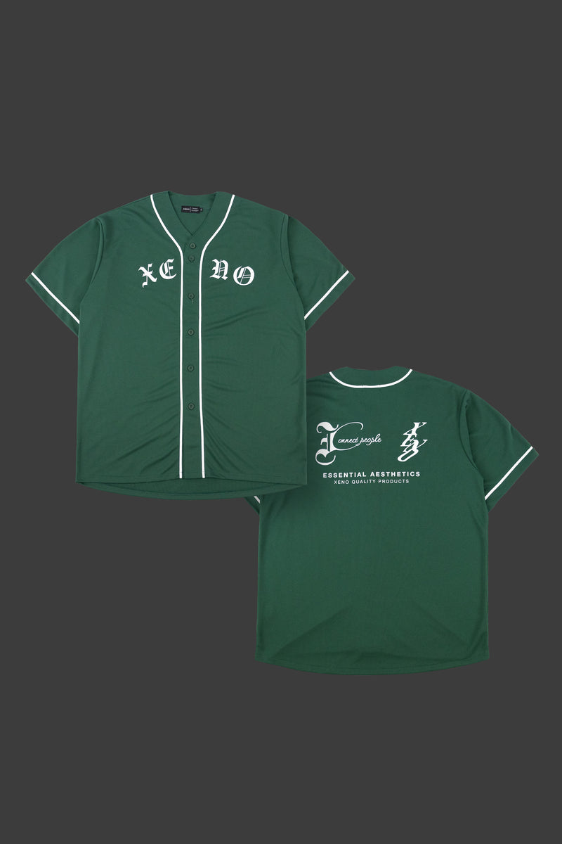 XENO BLACK LETTER BASEBALL SHIRT GREEN