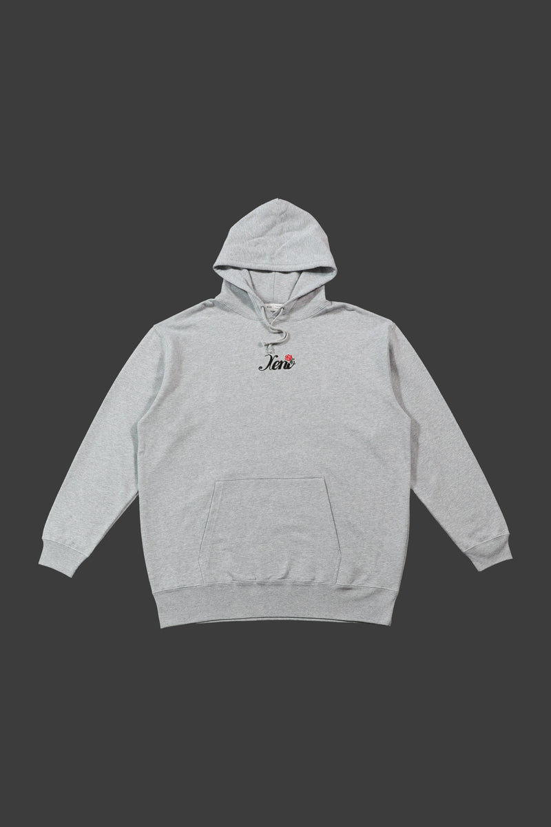 XENO ROSE EMBROIDERY HOODIE Heather Gray