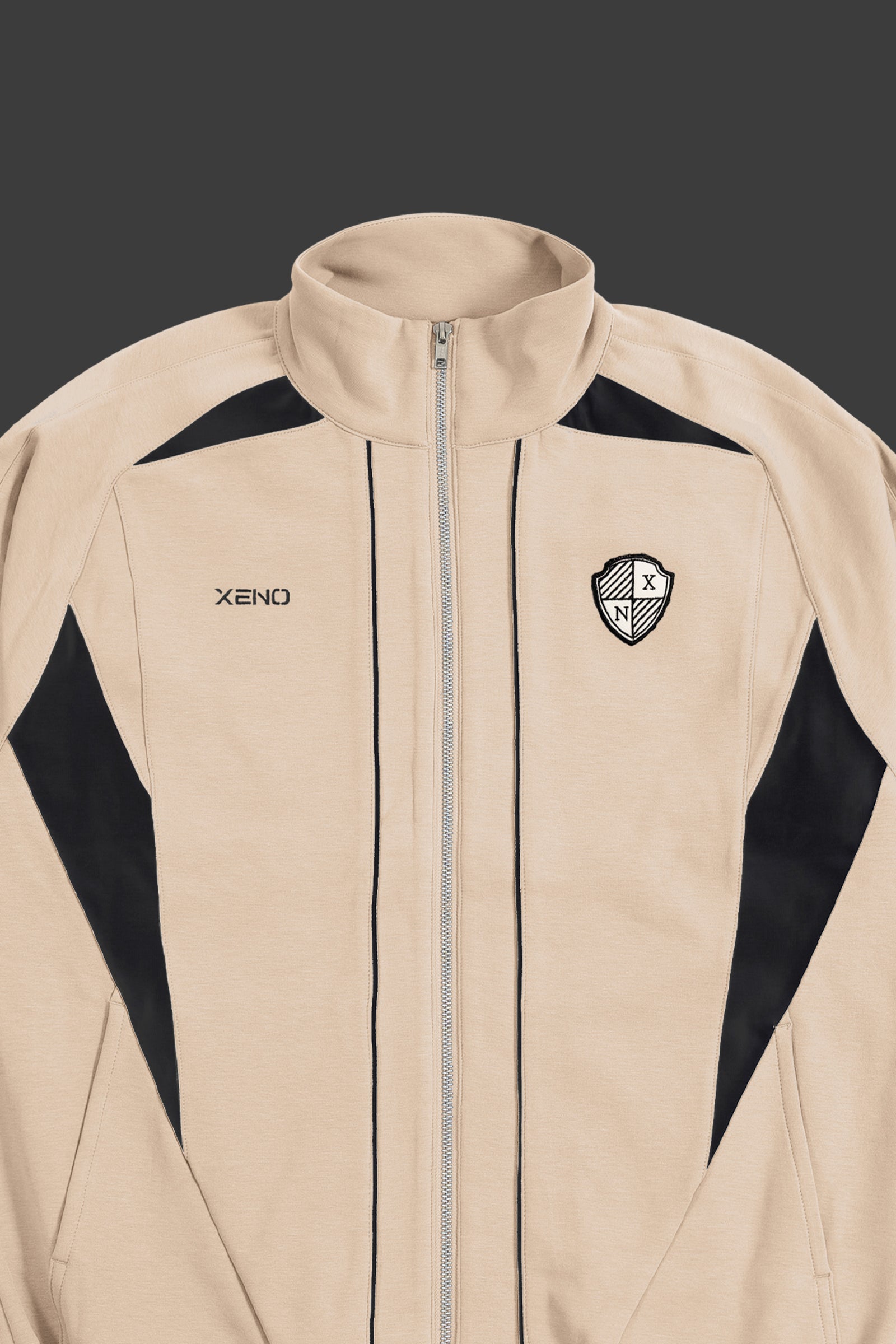XENO BROKECORE FULL ZIP JACKET BEIGE