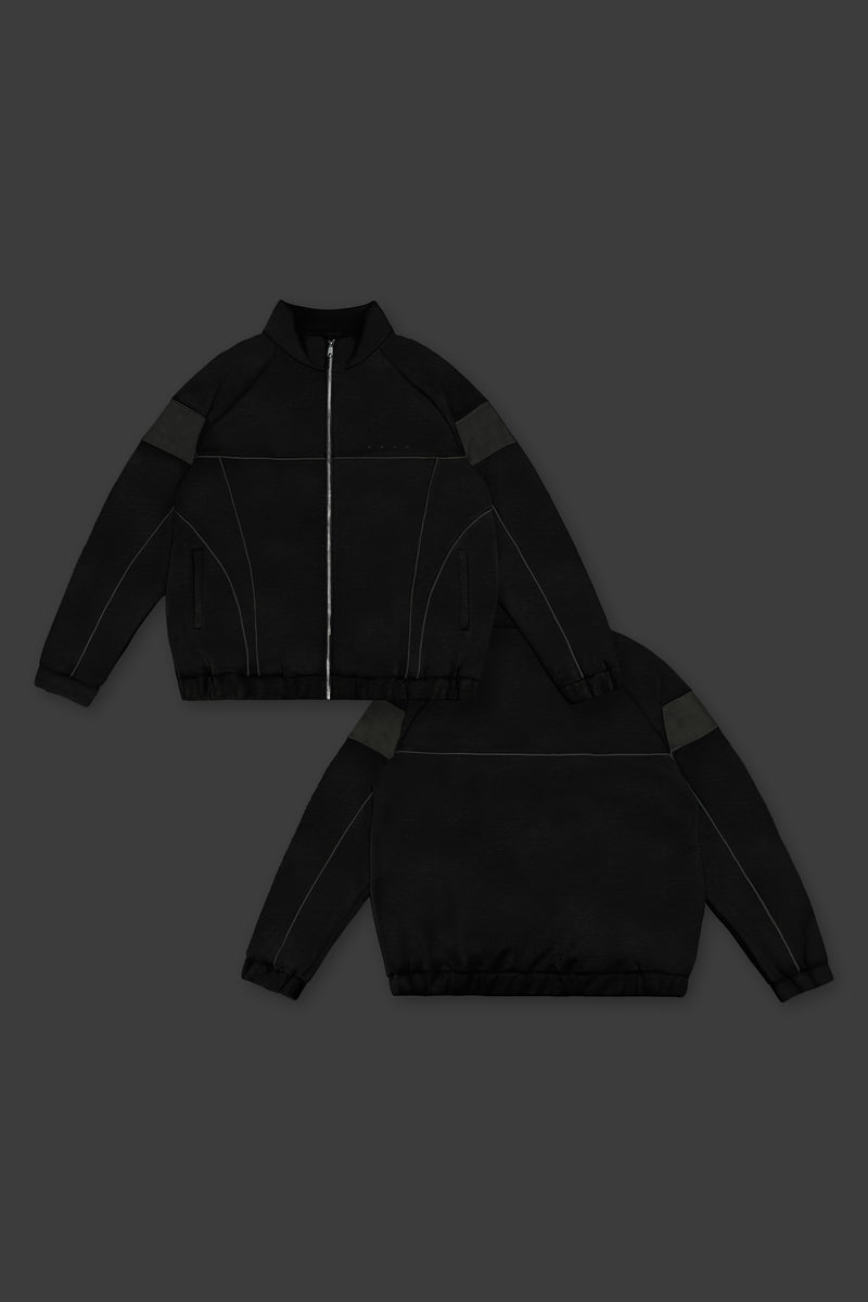 XENO PIPING DOUBLE KNIT JACKET BLACK x BLACK