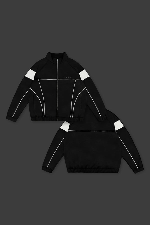 XENO PIPING DOUBLE KNIT JACKET BLACK x WHITE