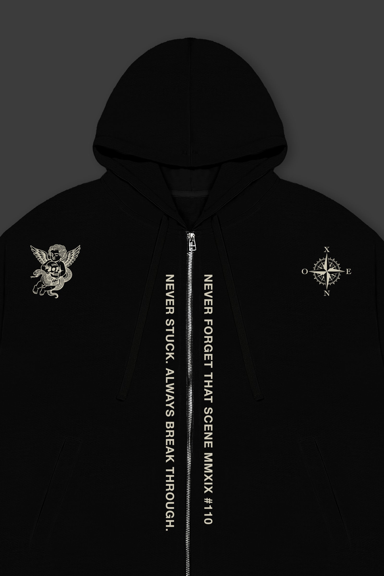 XENO “NFTS” ZIP HOODIE BLACK