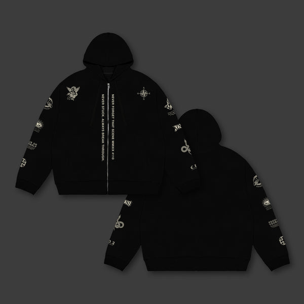 レア　xenoreport ジップパーカー XENO “NFTS” ZIP HOODIE BLACK