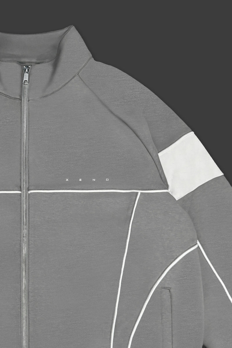 XENO PIPING DOUBLE KNIT JACKET GRAY