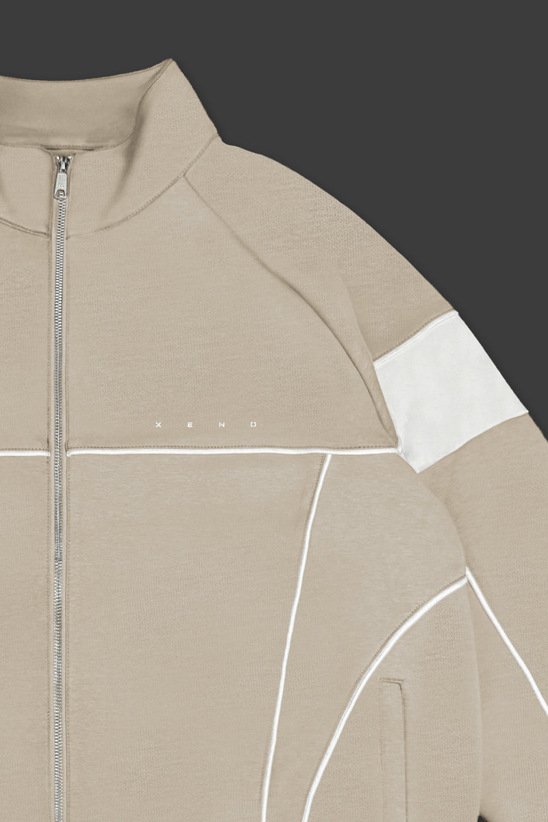 XENO PIPING DOUBLE KNIT JACKET BEIGE