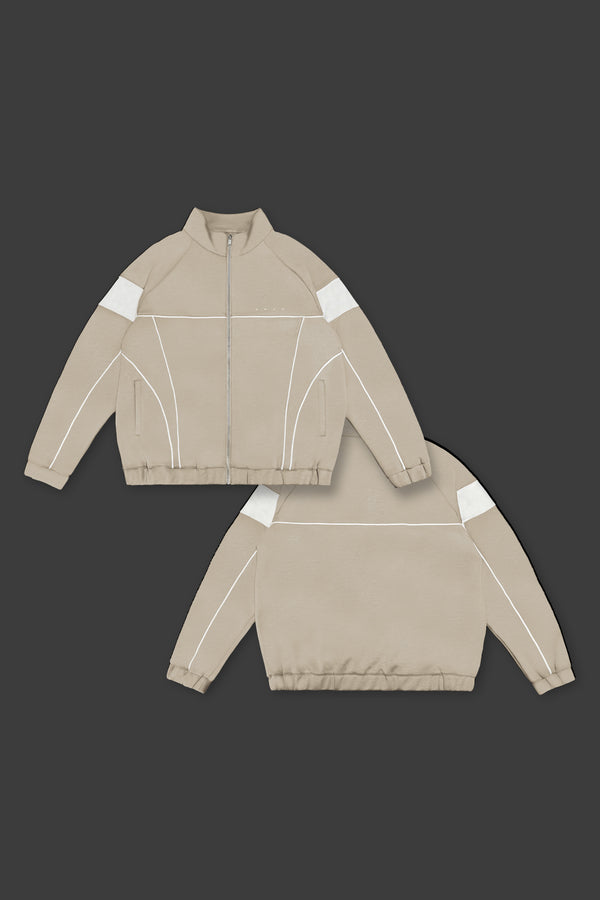 XENO PIPING DOUBLE KNIT JACKET BEIGE