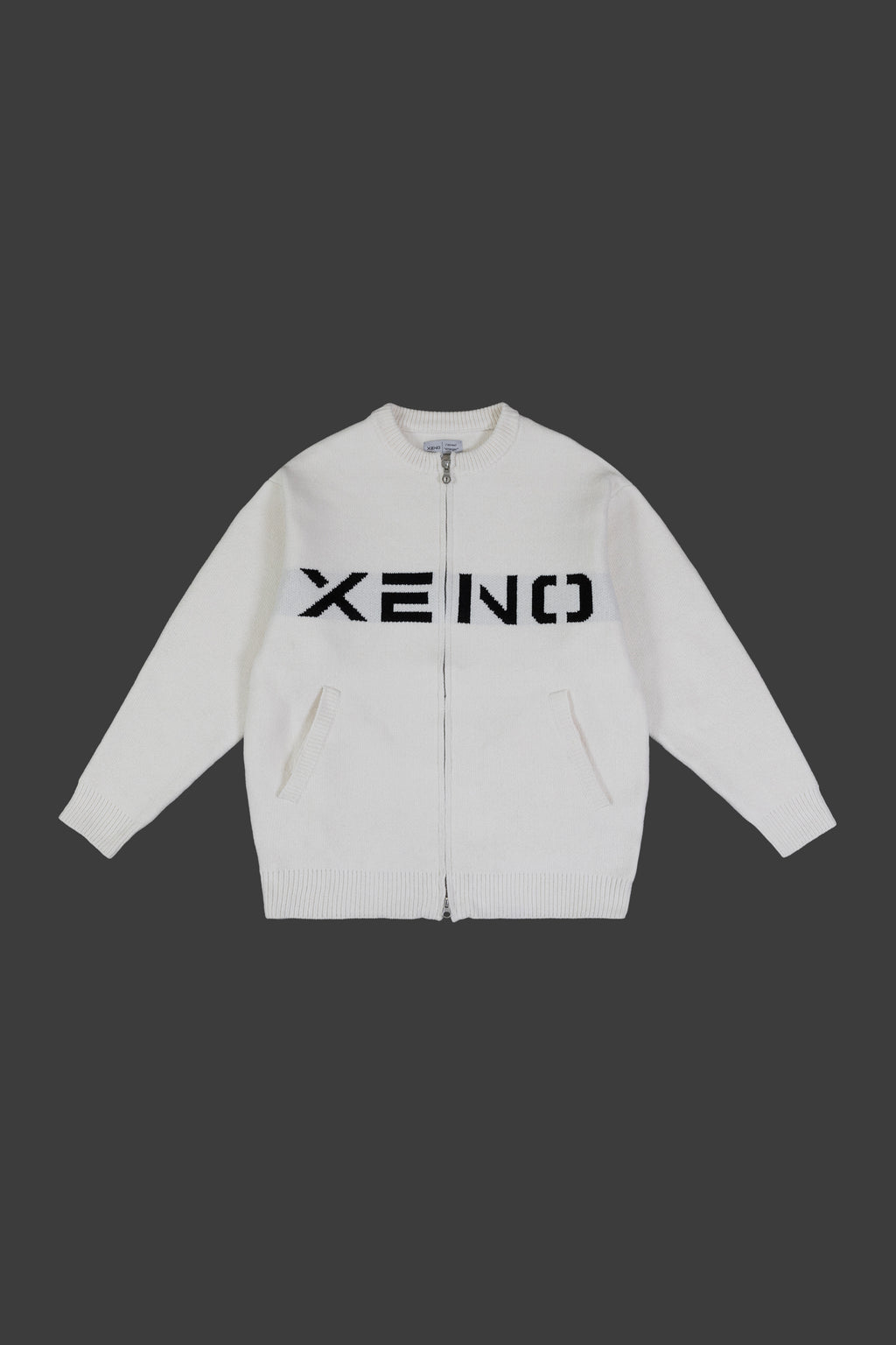 XENO JACQUARD KNIT TOP WHITE