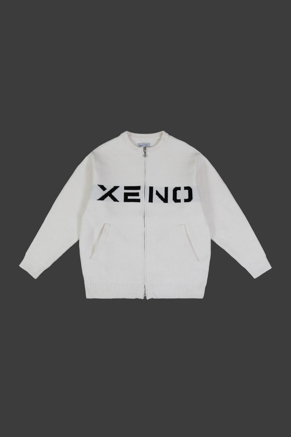 XENO JACQUARD KNIT TOP WHITE