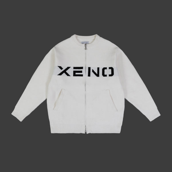XENO JACQUARD KNIT TOP WHITE