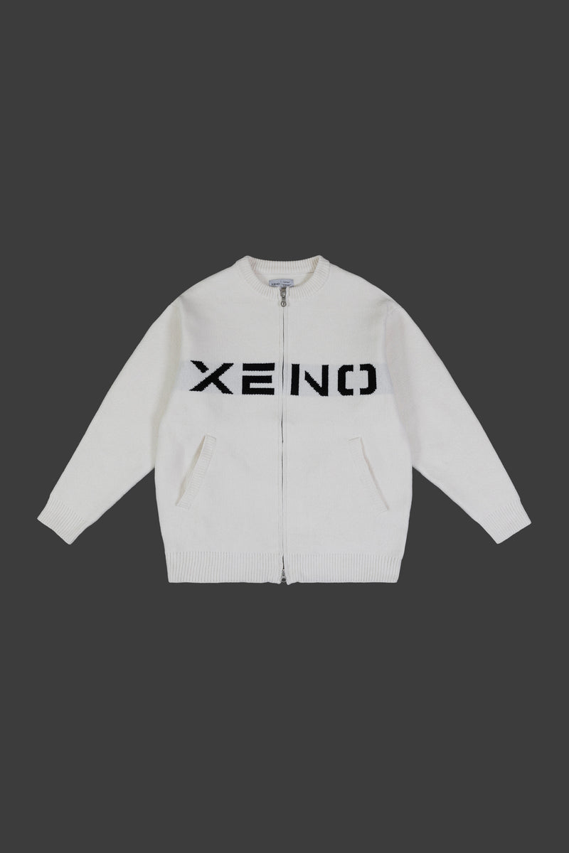 XENO JACQUARD KNIT TOP WHITE