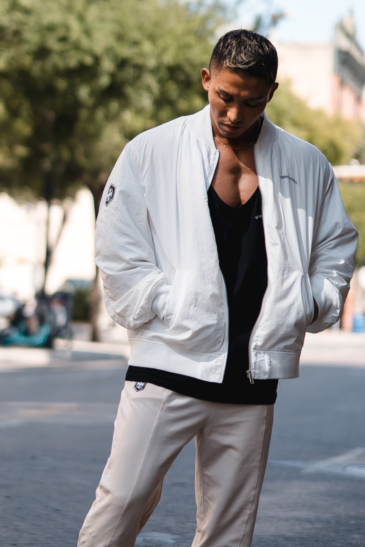 XENO NYLON WOVEN JACKET White