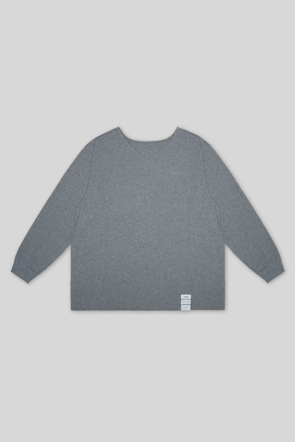 XENO BOAT NECK RELAX L/S TEE HEATHER GRAY