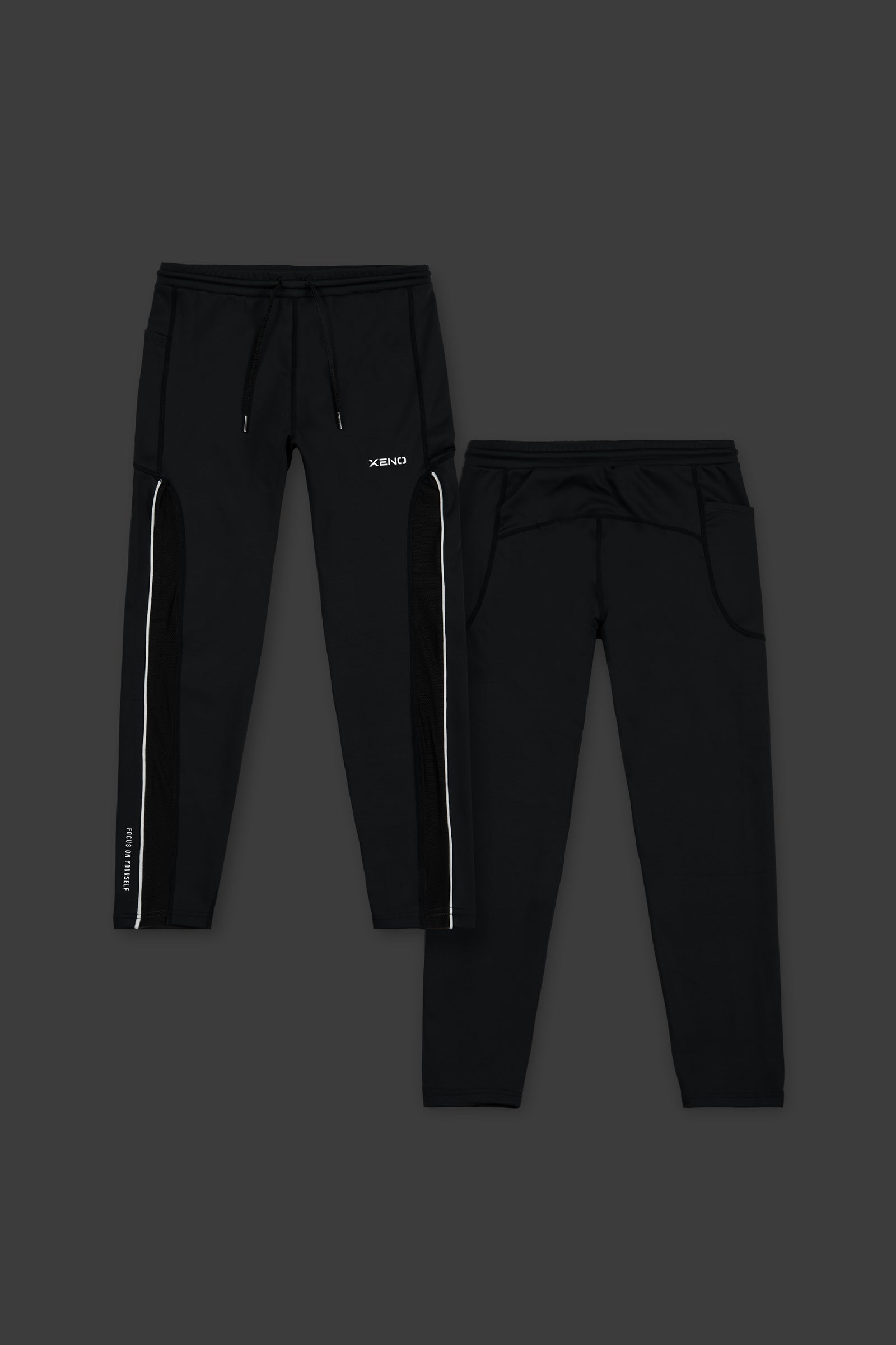 XENO SIDELINE ACTIVE LEGGINGS BLACK x WHITE