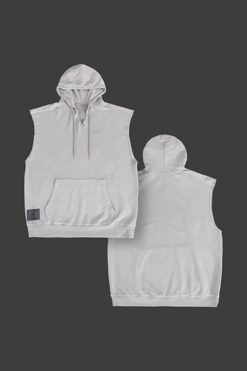 XENO PIGMENT DYED TANK HOODIE LIGHT GRAY