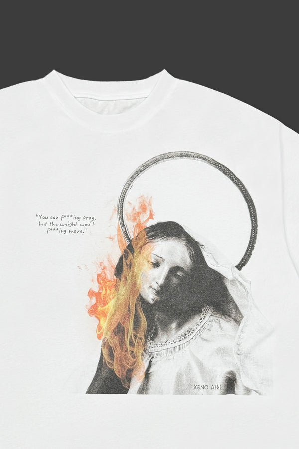 XENO “MARY BURN” OVERSIZED TEE BLEACH WHITE