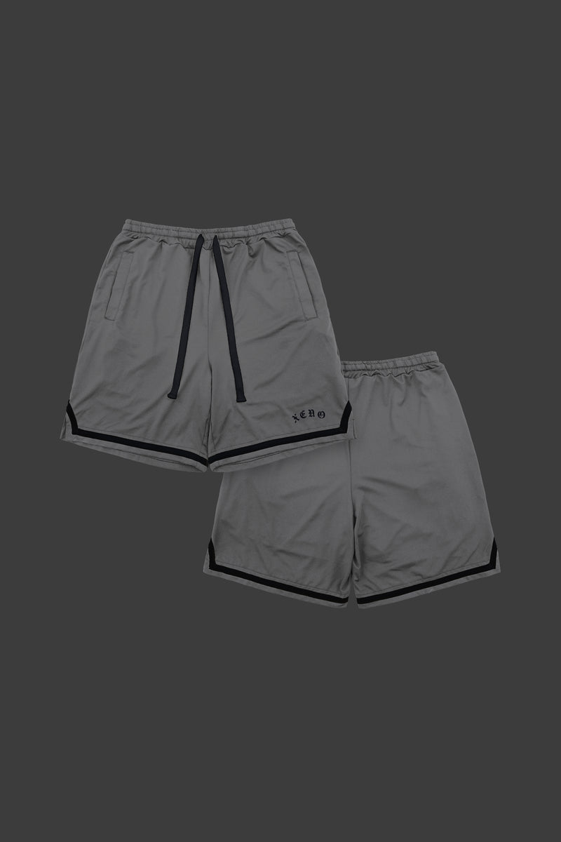 XENO BLACK LETTER MESH SHORTS GRAY