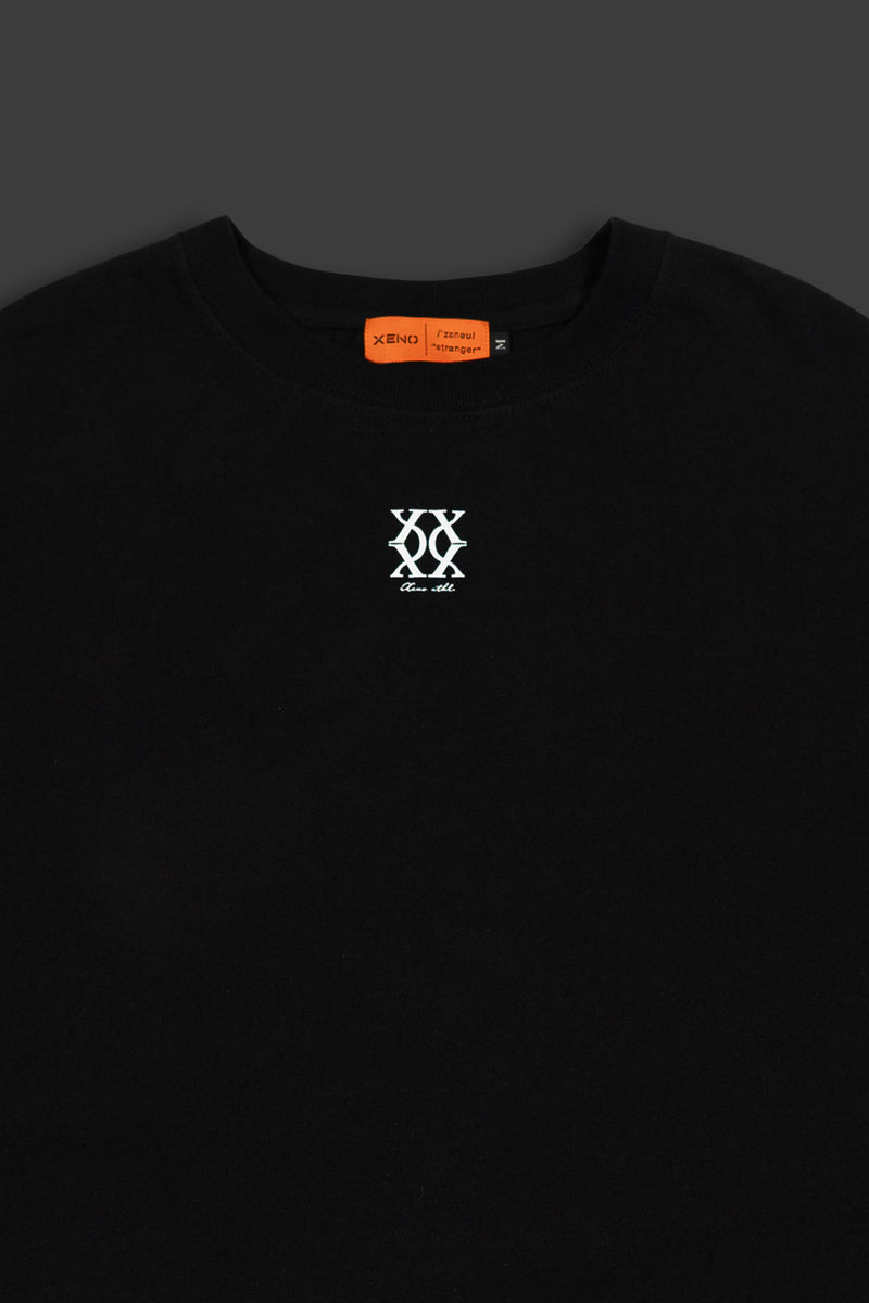 XENO MONOGRAM PRINT LS SHIRT BLACK