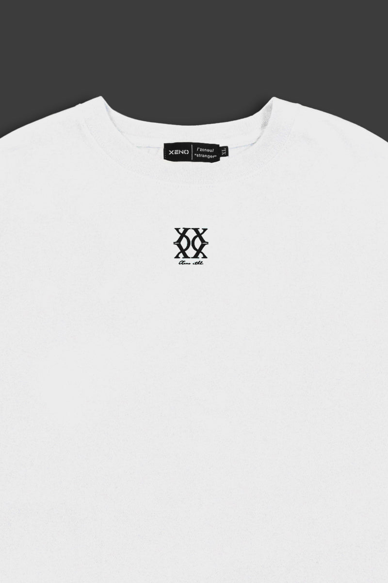 XENO MONOGRAM PRINT LS SHIRT WHITE