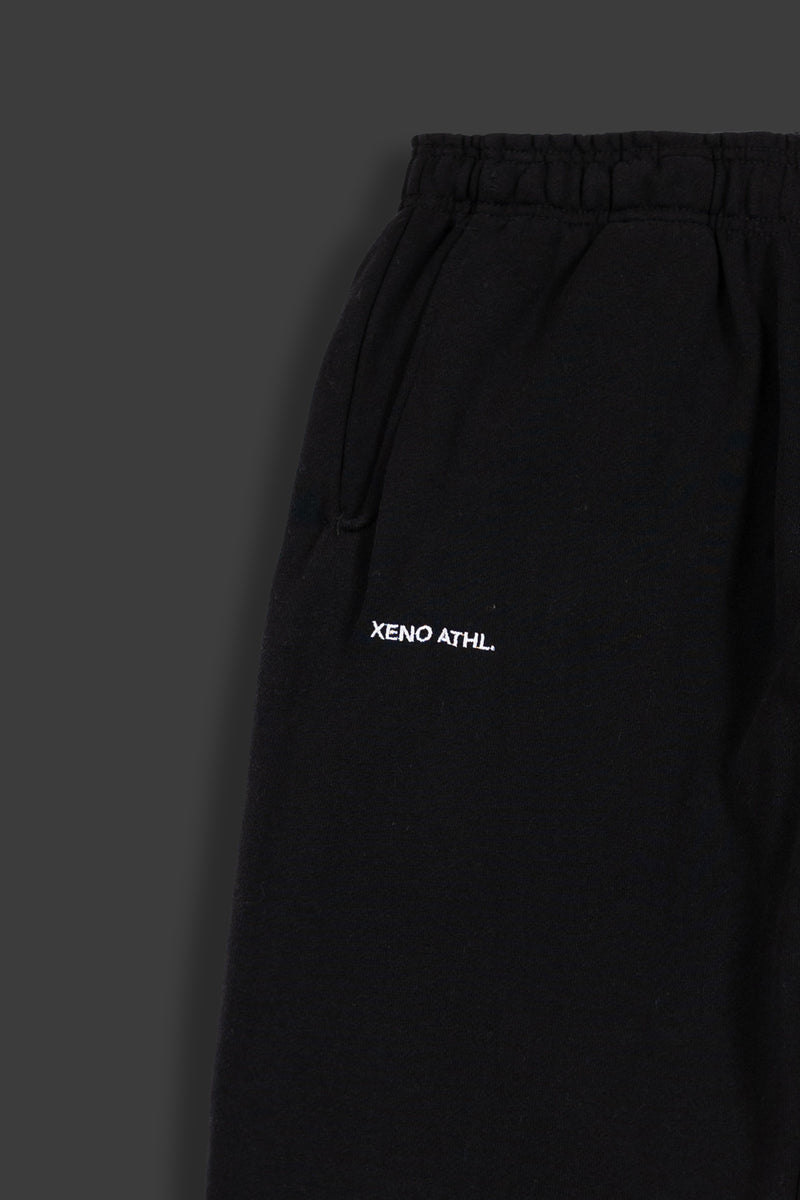 XENO MONOGRAM EMBROIDERY SWEAT PANTS BLACK