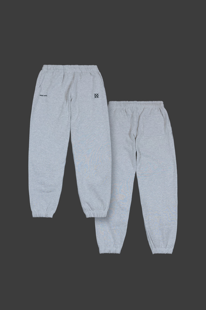 XENO MONOGRAM EMBROIDERY SWEAT PANTS GRAY