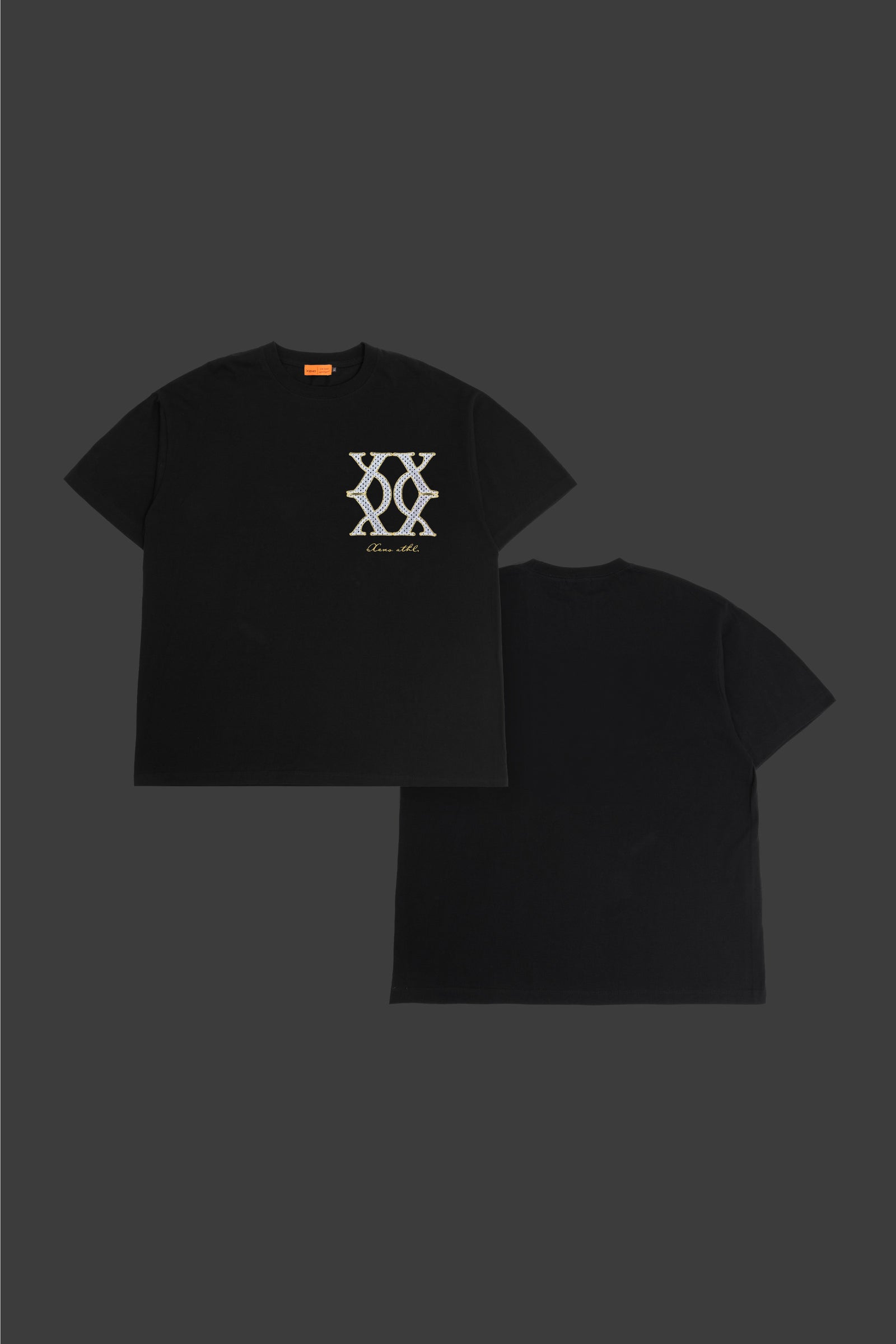 XENO MONOGRAM EMBROIDERY T-SHIRT BLACK