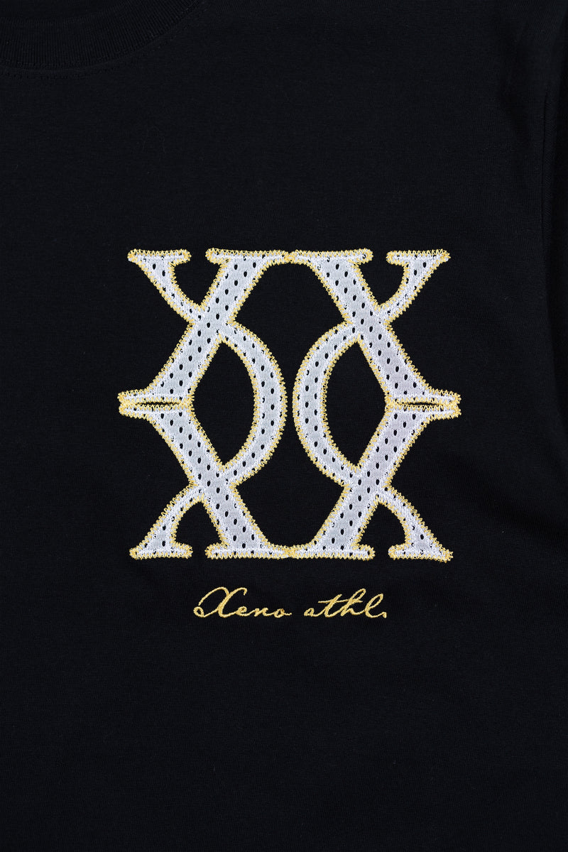 XENO MONOGRAM EMBROIDERY T-SHIRT BLACK