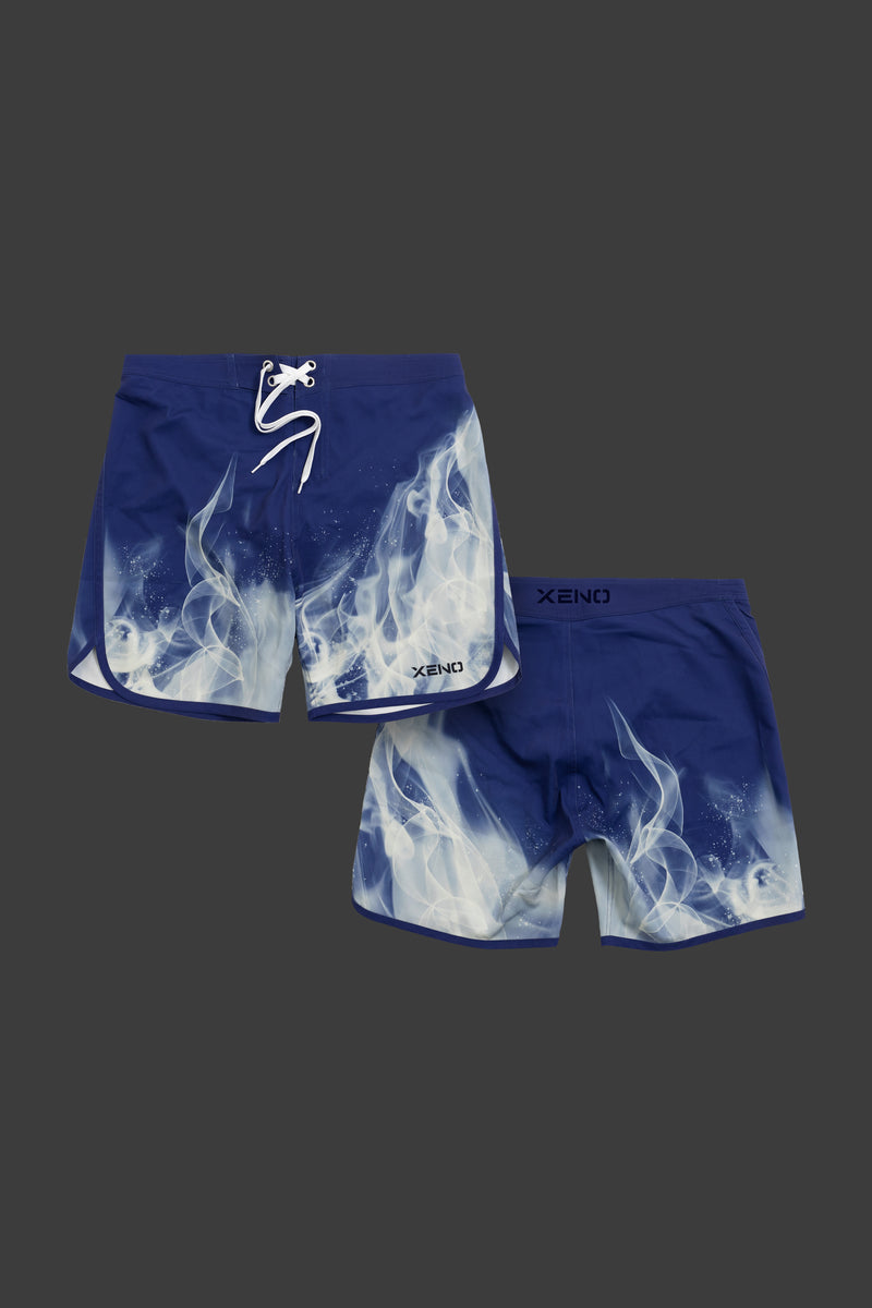 XENO FLAME SURF SHORTS NAVY WHITE