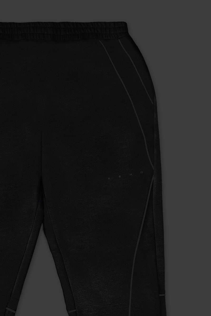 XENO PIPING DOUBLE KNIT PANTS BLACK x BLACK
