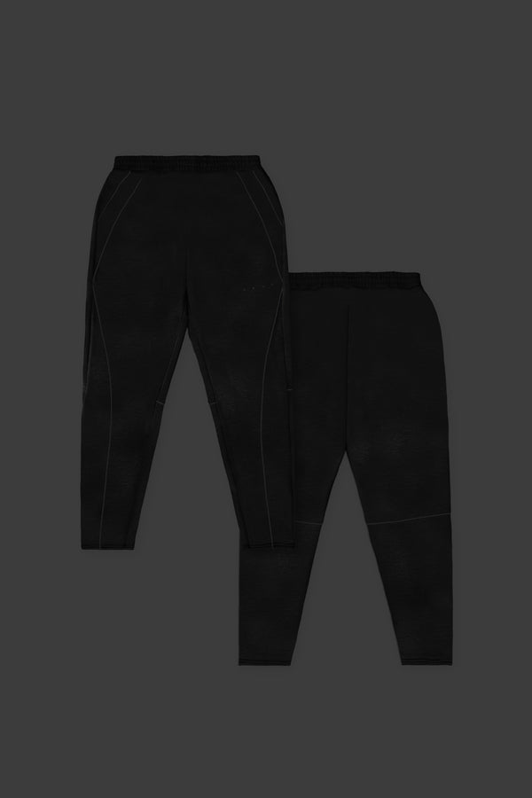XENO PIPING DOUBLE KNIT PANTS BLACK x BLACK