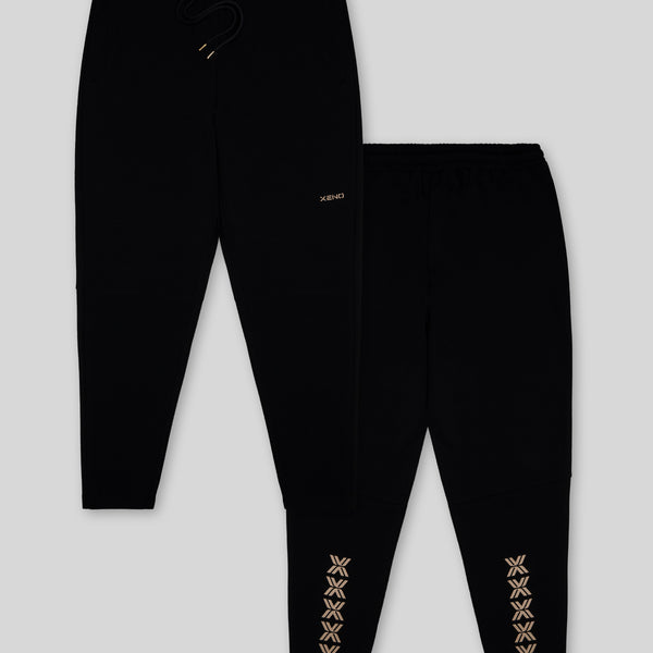 XENO MONOGRAM PANTS BLACK x GOLD