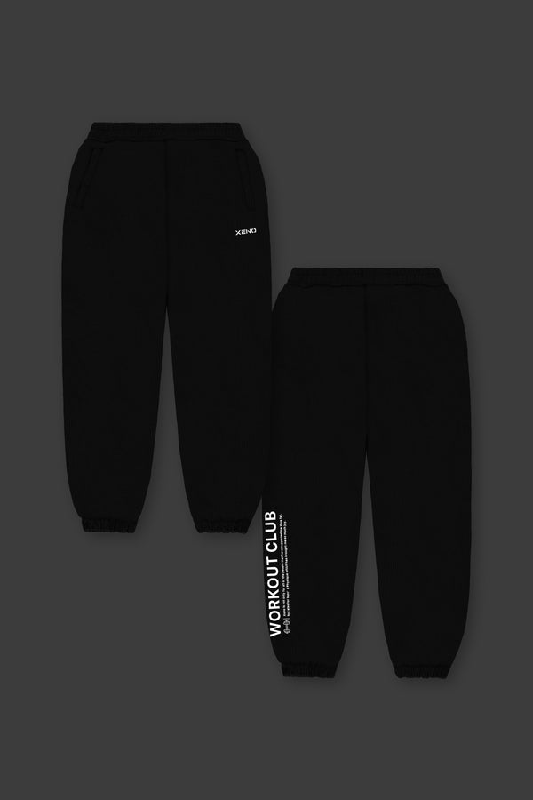 XENO WORKOUT CLUB SWEAT PANTS BLACK