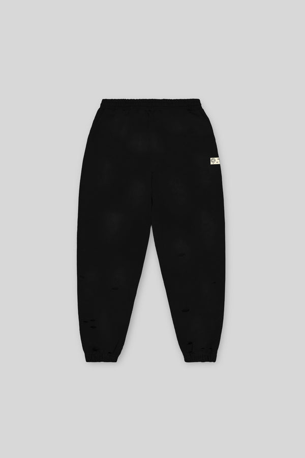 XENO DAMAGE SWEAT PANTS BLACK