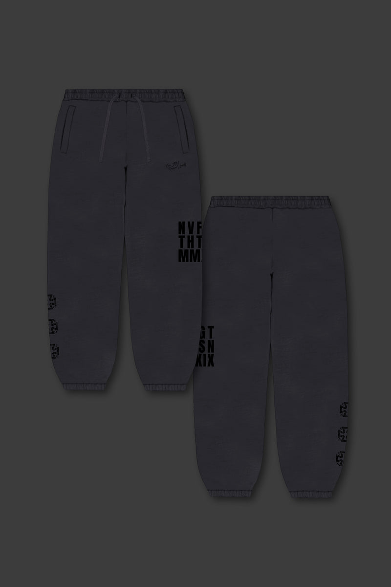 XENO “NFTS” SWEAT PANTS CHARCOAL