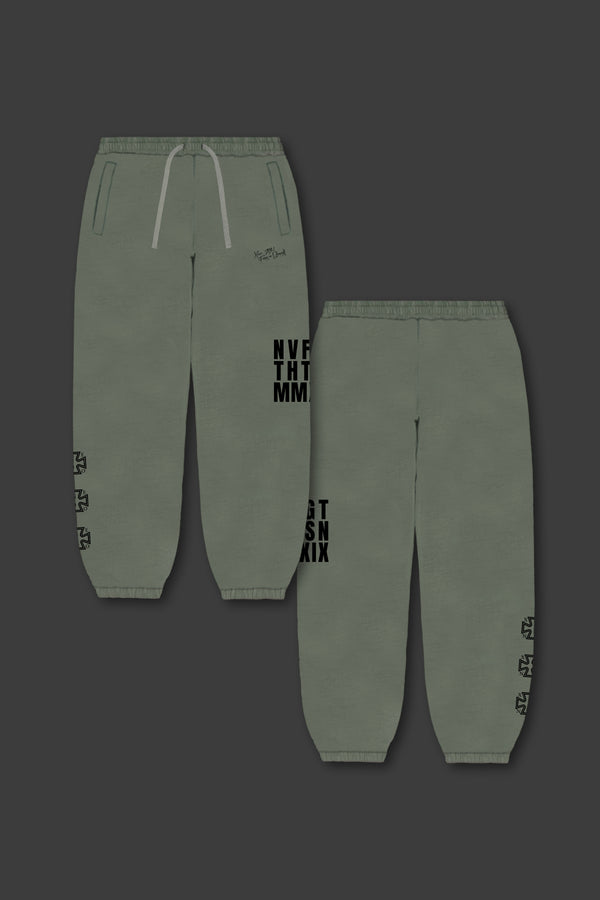 XENO “NFTS” SWEAT PANTS GREEN GRAY