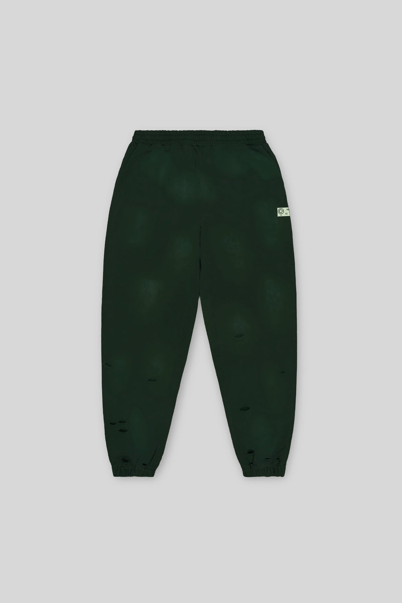 XENO DAMAGE SWEAT PANTS GREEN