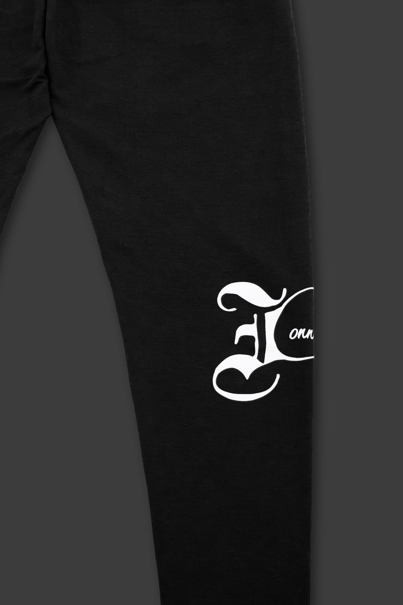 XENO BLACK LETTER SWEAT PANTS BLACK