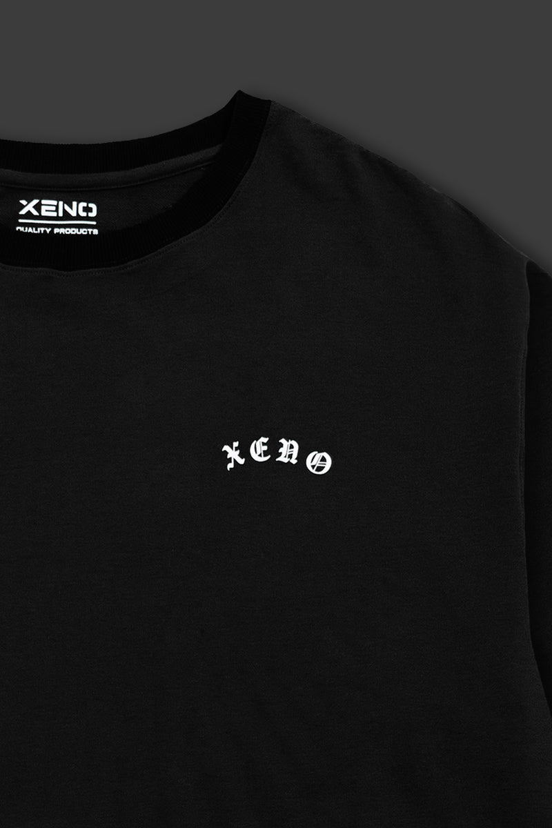 XENO BLACK LETTER SWEAT SHIRT BLACK