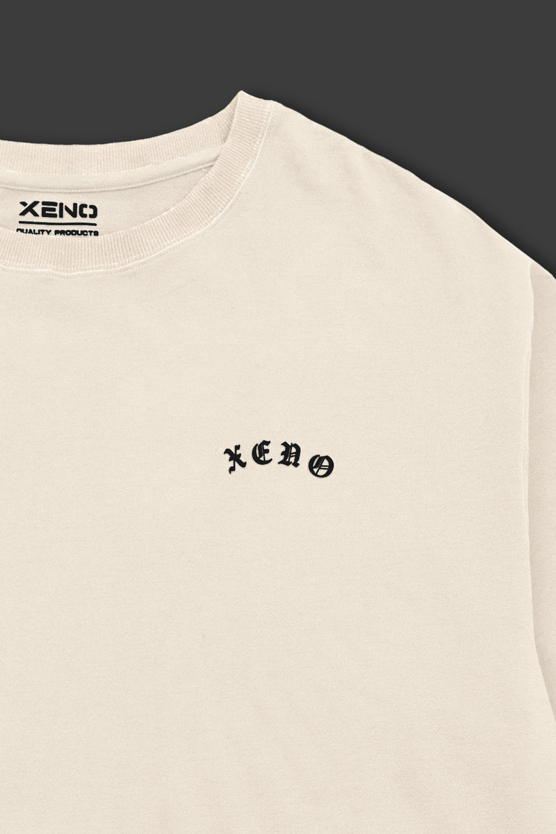 XENO BLACK LETTER SWEAT SHIRT NATURAL