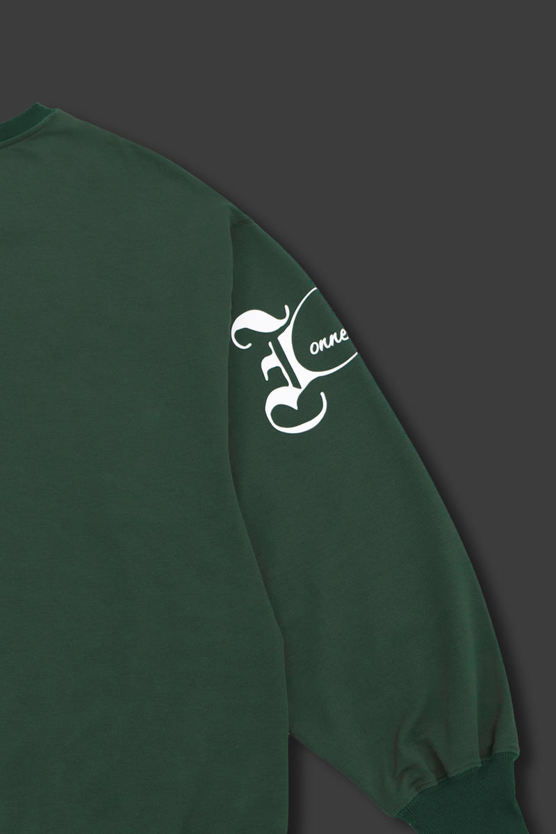 XENO BLACK LETTER SWEAT SHIRT DARK GREEN